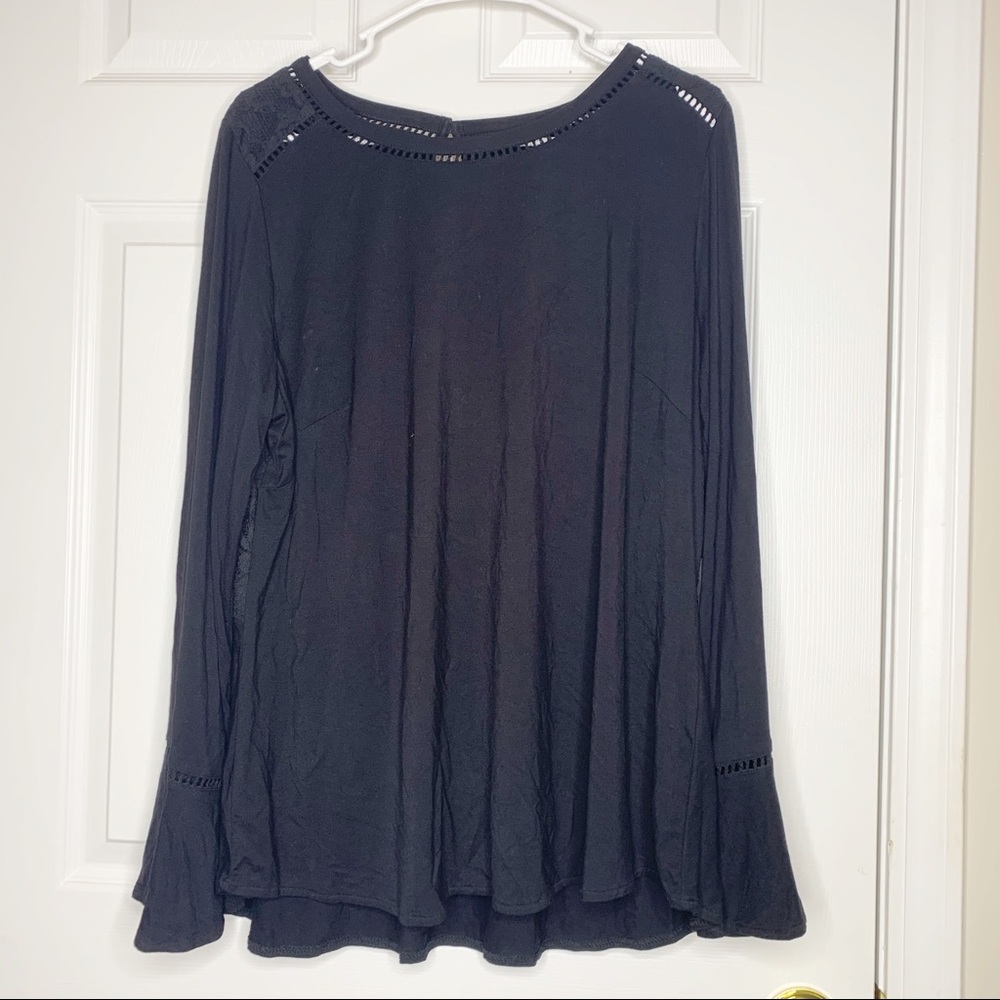 Kaari blue black boho crochet blouse - Picture 1 of 6